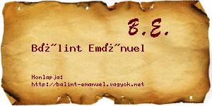 Bálint Emánuel névjegykártya