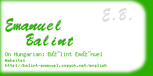 emanuel balint business card